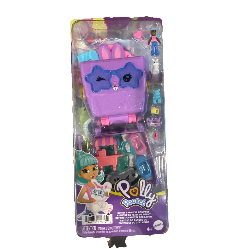 Polly Pocket Bunny Carnival Compact Playset with Mini Dolls & Accessories New‎